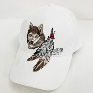 Native Pride Wolf Nature Outdoors Hat Cap Adjustable Strapback White Casual